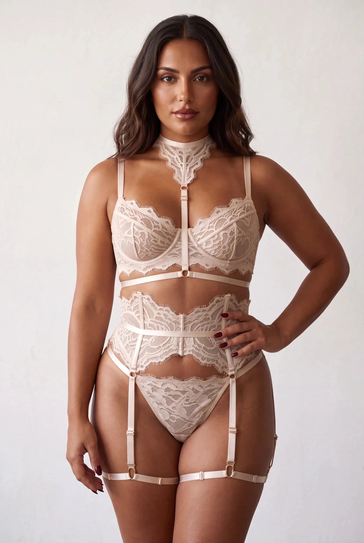 Five-Piece Lingerie Set for Women - Luna Ivory