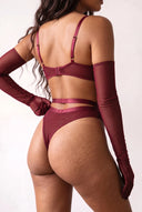 Body pour femme avec gants - Gemma Bordeaux