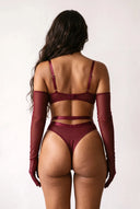 Body pour femme avec gants - Gemma Bordeaux