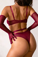 Body pour femme avec gants - Gemma Bordeaux