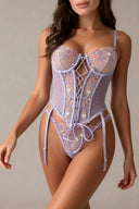 Ensemble Deux Pièces – Corset à Armatures & String Assorti – LILAS - AFTR Underwear FR