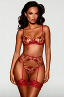 Ensemble lingerie pour femme quatre pièces - MIRAGE Rouge - AFTR Underwear FR