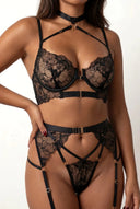 Ensemble lingerie quatre pièces - Alice Noir