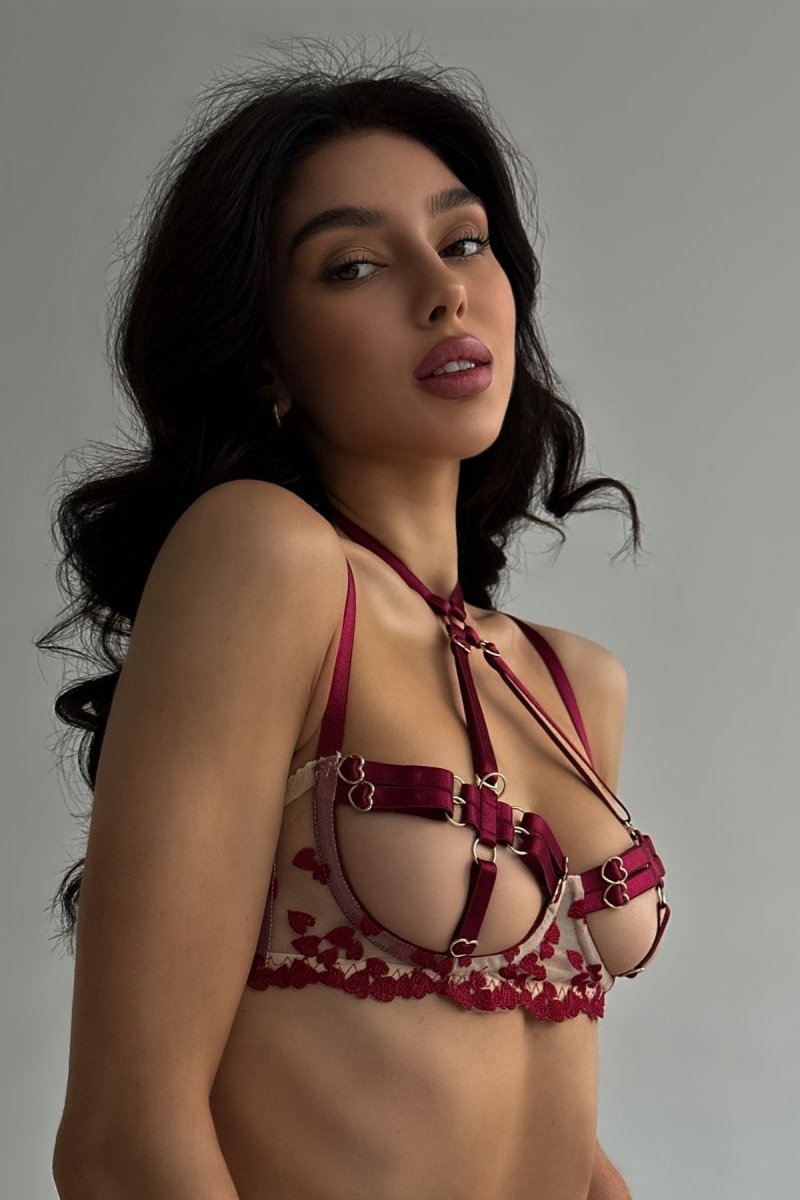 Ensemble lingerie quatre pièces avec tour de cuisses - Tilly