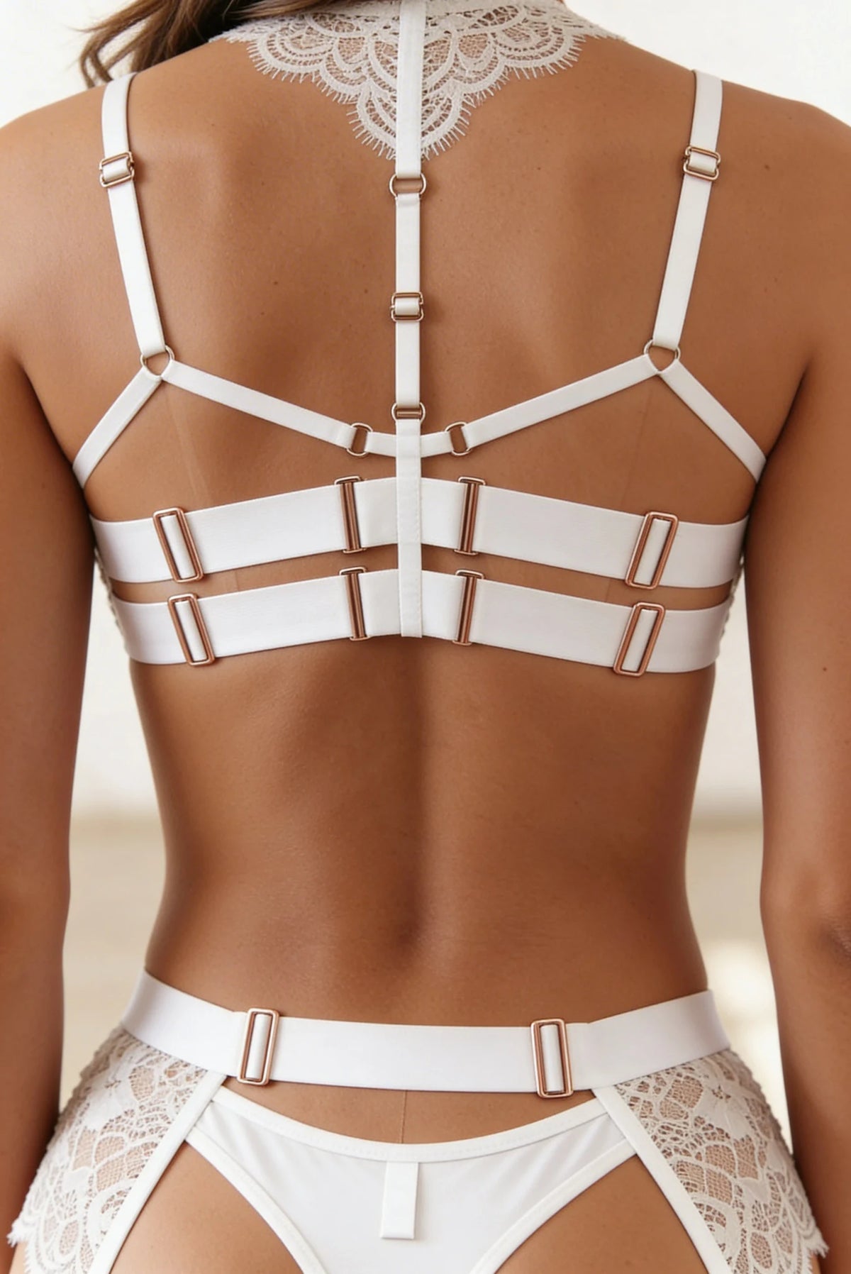 Ensemble lingerie quatre pièces - Keely Blanc