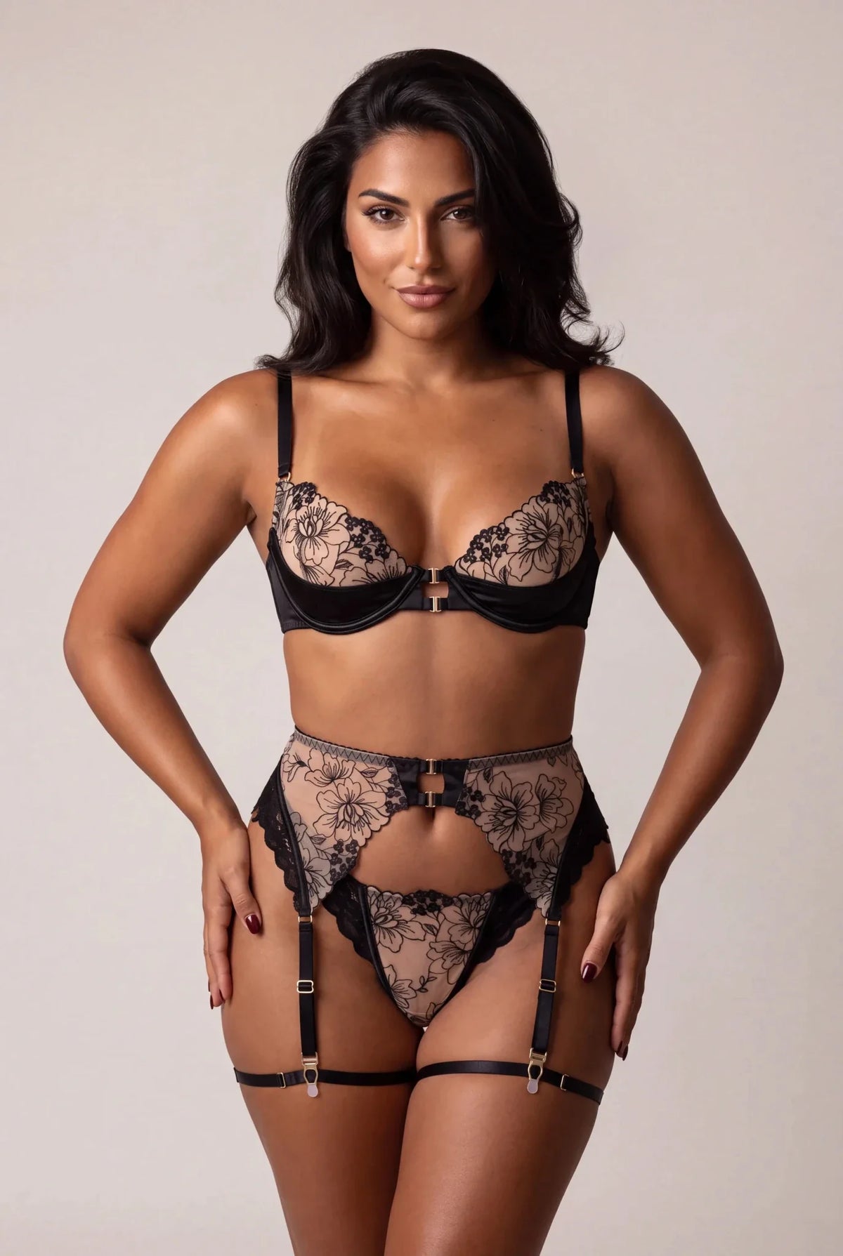 Three-piece lingerie set - Livia Black