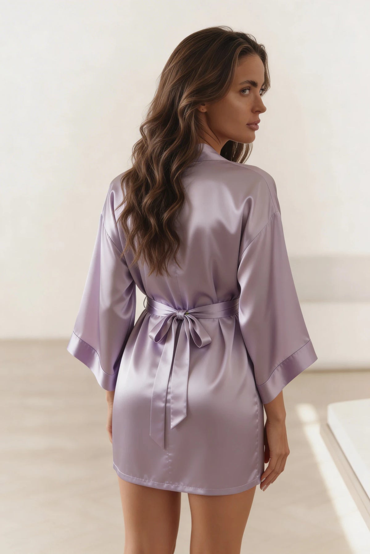 Kimono pour femme - Minuit Gris Lila - AFTR Underwear - Vue de dos